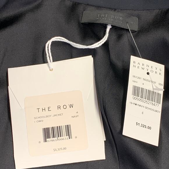 THE ROW Size 4 Schoolboy Navy Virgin Wool Blend Notch Lapel Jacket Blazer - Picture 4 of 7